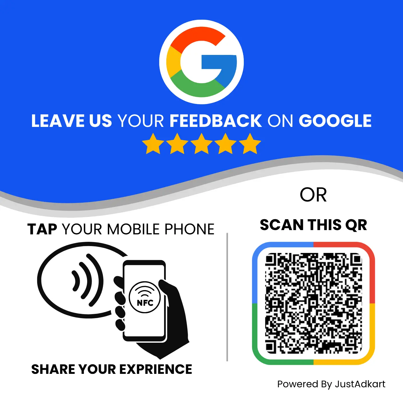 Google Review QR & NFC Feedback Card